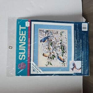 Vintage No Count Cross Stitch Kit Dogwood Blues